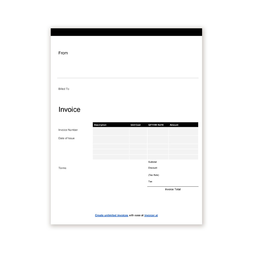Download Now Blank Invoice Template